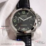Perfect Replica Panerai Luminor Marina 44MM Watch - PAM00312 316L Steel Case Green Markers Black Dial And Leather strap